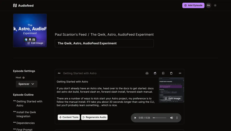 Screenshot Audiofeed Segments