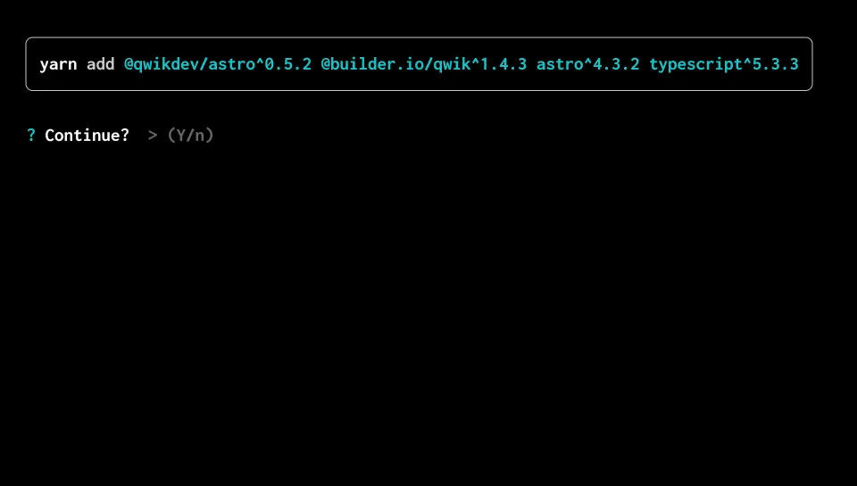 Screenshot of install dependencies confirmation